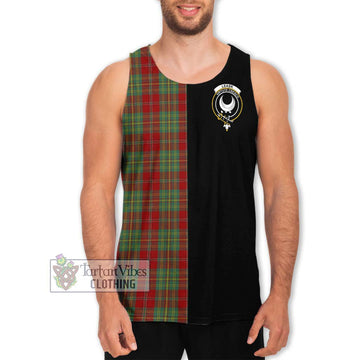 Leask Tartan Men's Tank Top with Family Crest and Half Of Me Style Men - Tartanvibesclothing Shop