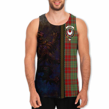 Leask Tartan Family Crest Men's Tank Top Alba Gu Brath Be Brave Lion Ancient Style