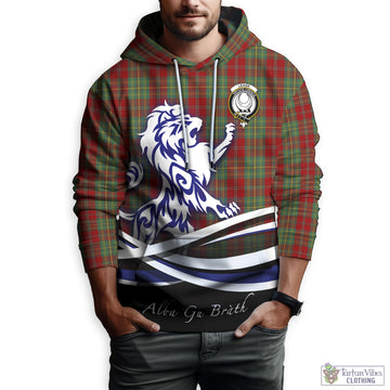 Leask Tartan Hoodie with Alba Gu Brath Regal Lion Emblem