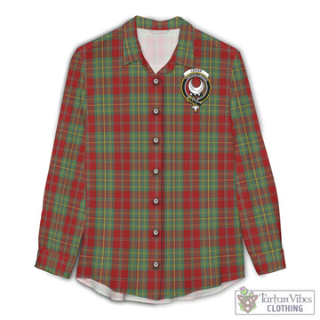 Tartan Vibes Clothing Leask Tartan Womens Casual Shirt with Family Crest