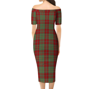 Leask Tartan Off Shoulder Lady Dress