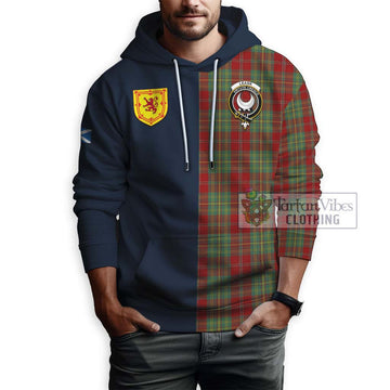 Leask Tartan Hoodie Alba with Scottish Lion Royal Arm Half Style