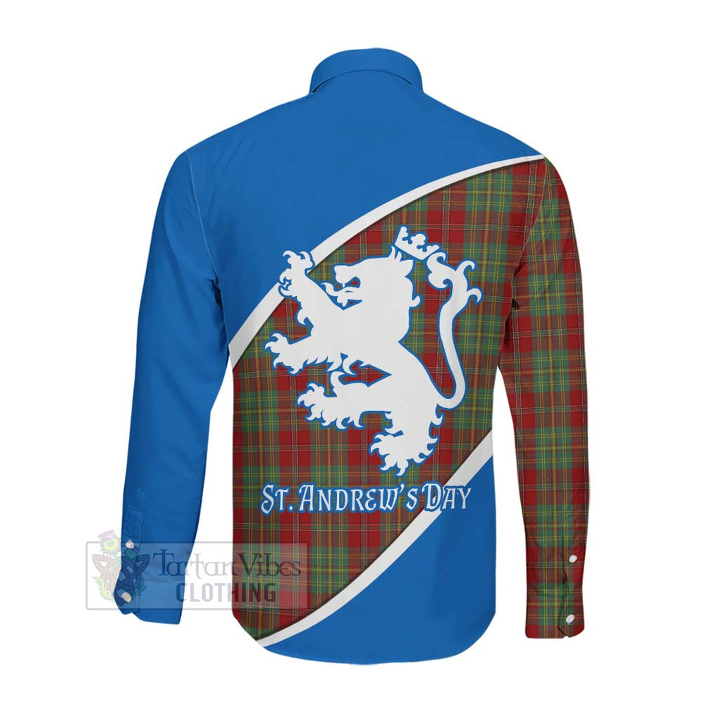 Tartan Vibes Clothing Leask Family Crest Tartan Long Sleeve Button Shirt Celebrate Saint Andrew's Day in Style