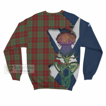 Tartan Vibes Clothing Leask Tartan Family Crest Sweatshirt Scottish Thistle Celtic Inspired