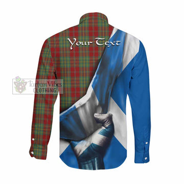Leask Tartan Long Sleeve Button Shirt with Family Crest Scotland Patriotic Style