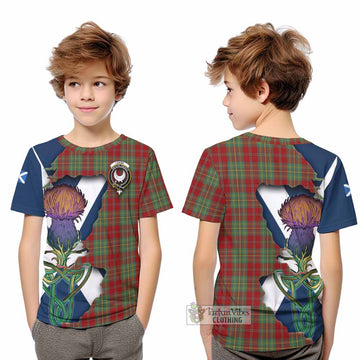 Tartan Vibes Clothing Leask Tartan Family Crest Kid T-Shirt Scottish Thistle Celtic Inspired