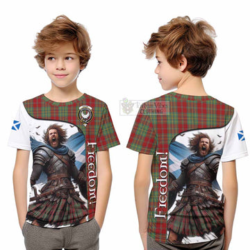Tartan Vibes Clothing Leask Crest Tartan Kid T-Shirt Inspired by the Freedom of Scottish Warrior