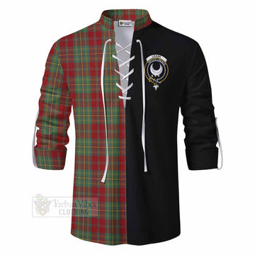 Tartan Vibes Clothing Leask Tartan Ghillie Kilt Shirt with Family Crest and Half Of Me Style