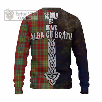 Leask Tartan Family Crest Knitted Sweater Alba Gu Brath Be Brave Lion Ancient Style
