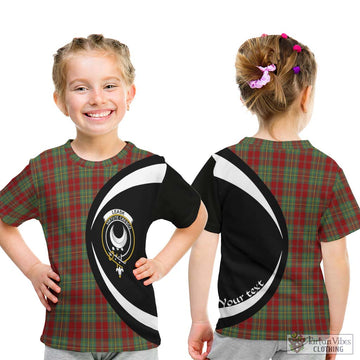 Leask Tartan Kid T-Shirt with Family Crest Circle Style - Tartan Vibes Clothing