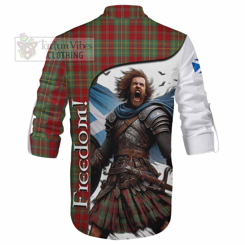 Tartan Vibes Clothing Leask Crest Tartan Ghillie Kilt Shirt Inspired by the Freedom of Scottish Warrior