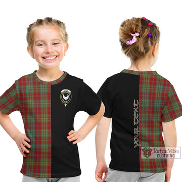 Leask Tartan Kid T-Shirt with Family Crest and Half Of Me Style - Tartanvibesclothing Shop