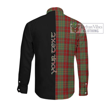 Leask Tartan Long Sleeve Button Shirt with Family Crest and Half Of Me Style Men's Shirt - Tartanvibesclothing Shop