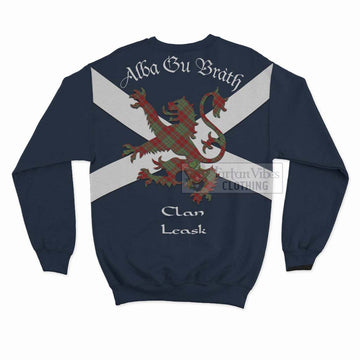 Tartan Vibes Clothing Leask Tartan Lion Rampant Sweatshirt – Proudly Display Your Heritage with Alba Gu Brath and Clan Name
