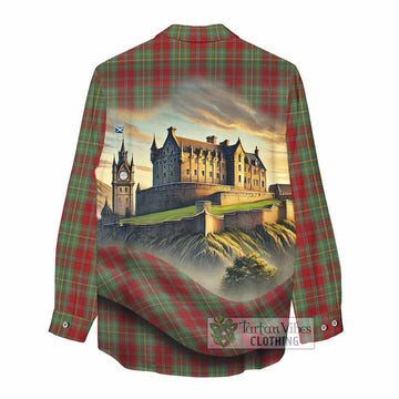 Tartan Vibes Clothing Leask Tartan Family Crest Women's Casual Shirt with Scottish Ancient Castle Style