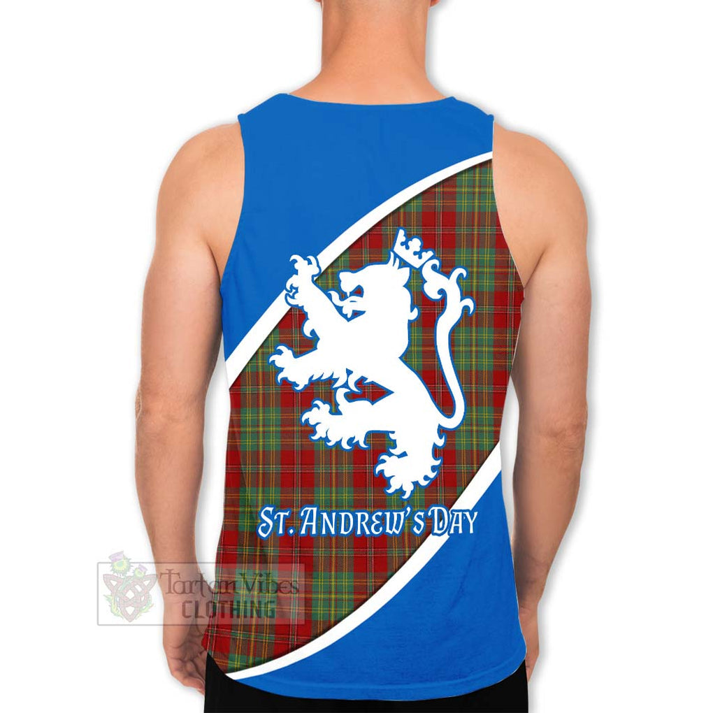 Tartan Vibes Clothing Leask Family Crest Tartan Men's Tank Top Celebrate Saint Andrew's Day in Style