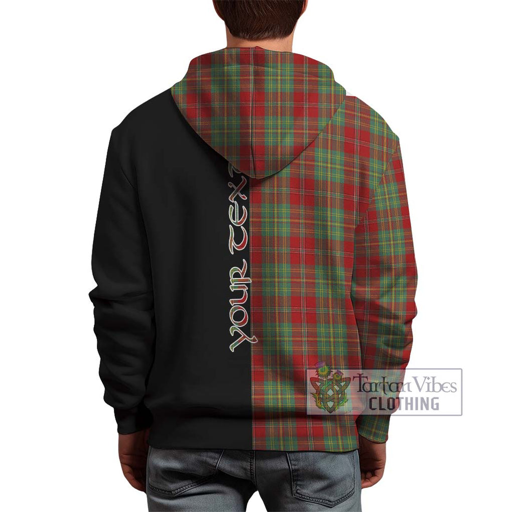 Leask Tartan Hoodie with Family Crest and Half Of Me Style - Tartanvibesclothing Shop
