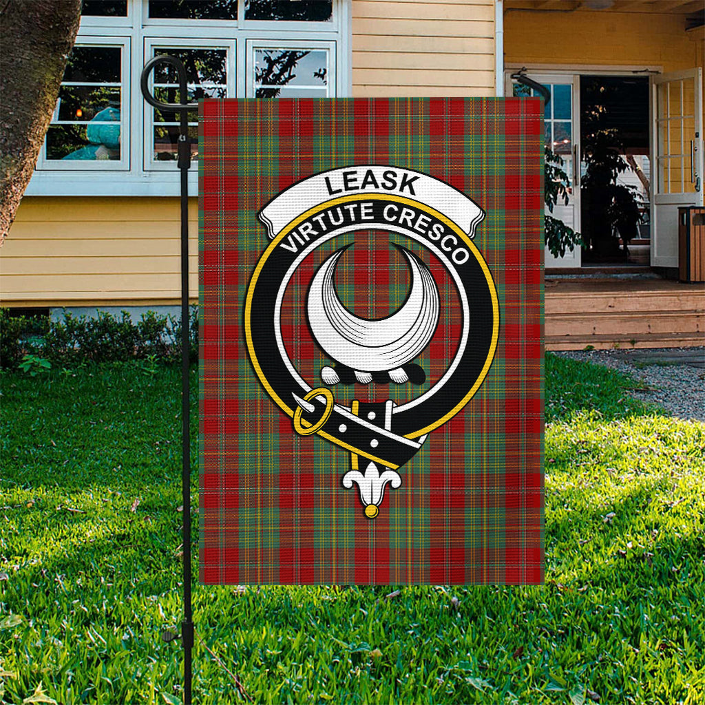 Leask Tartan Flag with Family Crest - Tartan Vibes Clothing