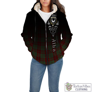 Leask Tartan Sherpa Hoodie Featuring Alba Gu Brath Family Crest Celtic Inspired