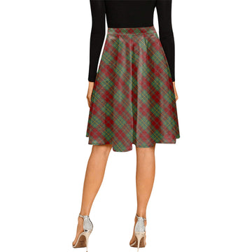 Leask Tartan Melete Pleated Midi Skirt Cross Style