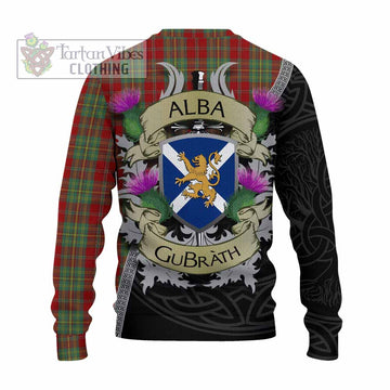 Leask Tartan Family Crest Knitted Sweater Lion Rampant Royal Thistle Shield Celtic Inspired