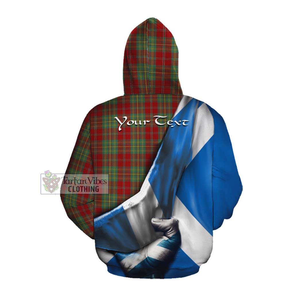Tartan Vibes Clothing Leask Tartan Cotton Hoodie with Family Crest Scotland Patriotic Style
