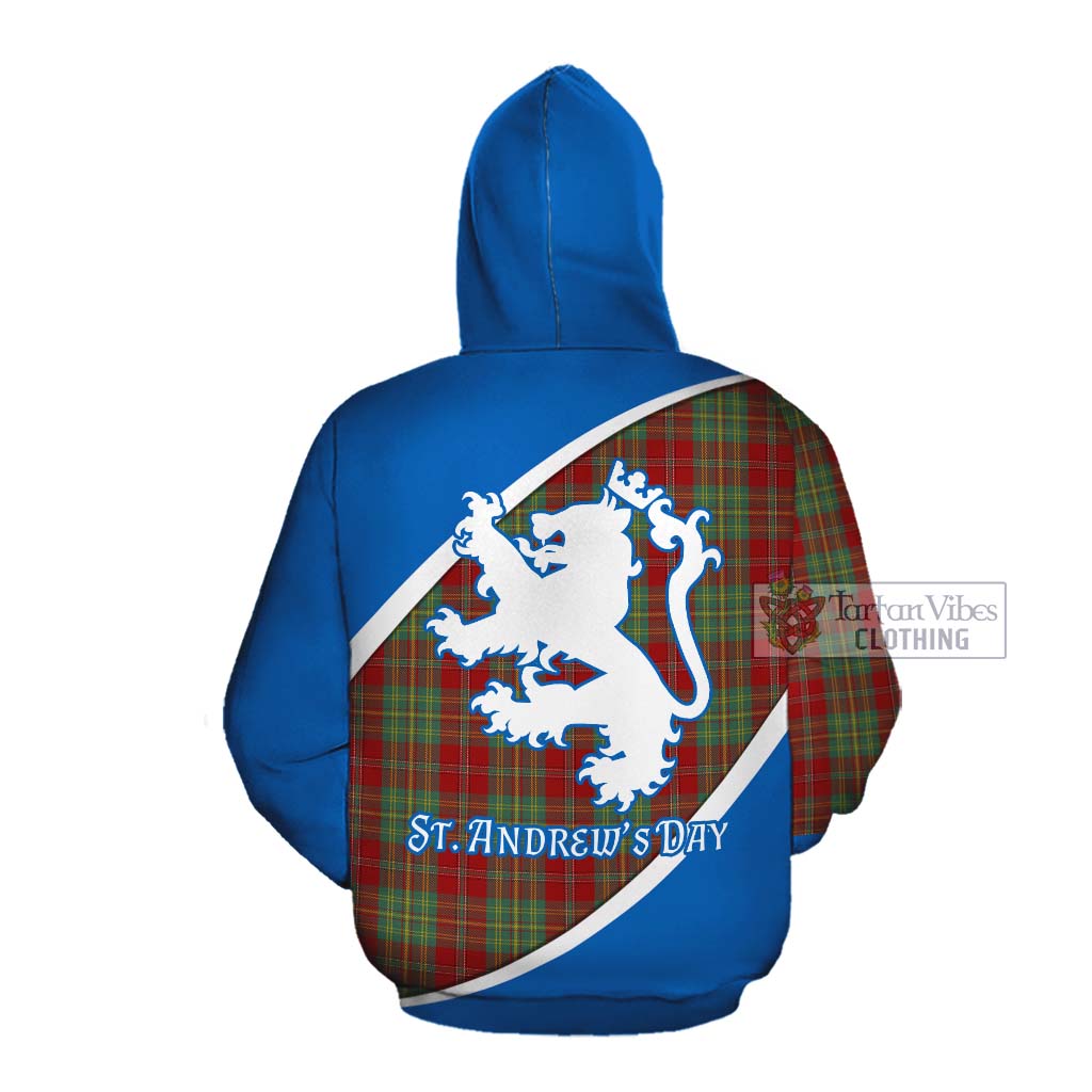Tartan Vibes Clothing Leask Family Crest Tartan Cotton Hoodie Celebrate Saint Andrew's Day in Style