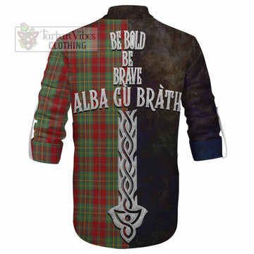 Leask Tartan Family Crest Ghillie Kilt Shirt Alba Gu Brath Be Brave Lion Ancient Style