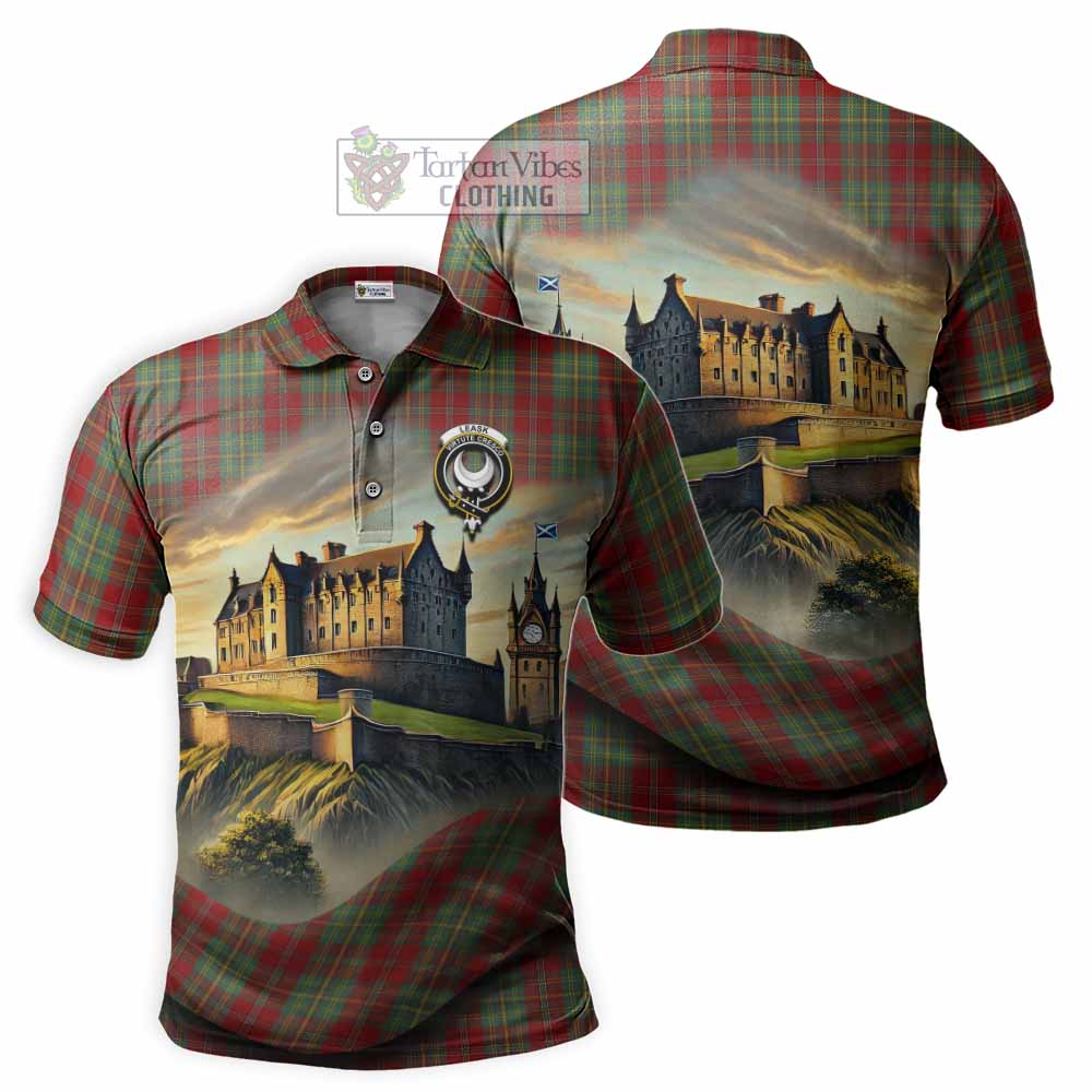 Tartan Vibes Clothing Leask Tartan Family Crest Polo Shirt with Scottish Ancient Castle Stype