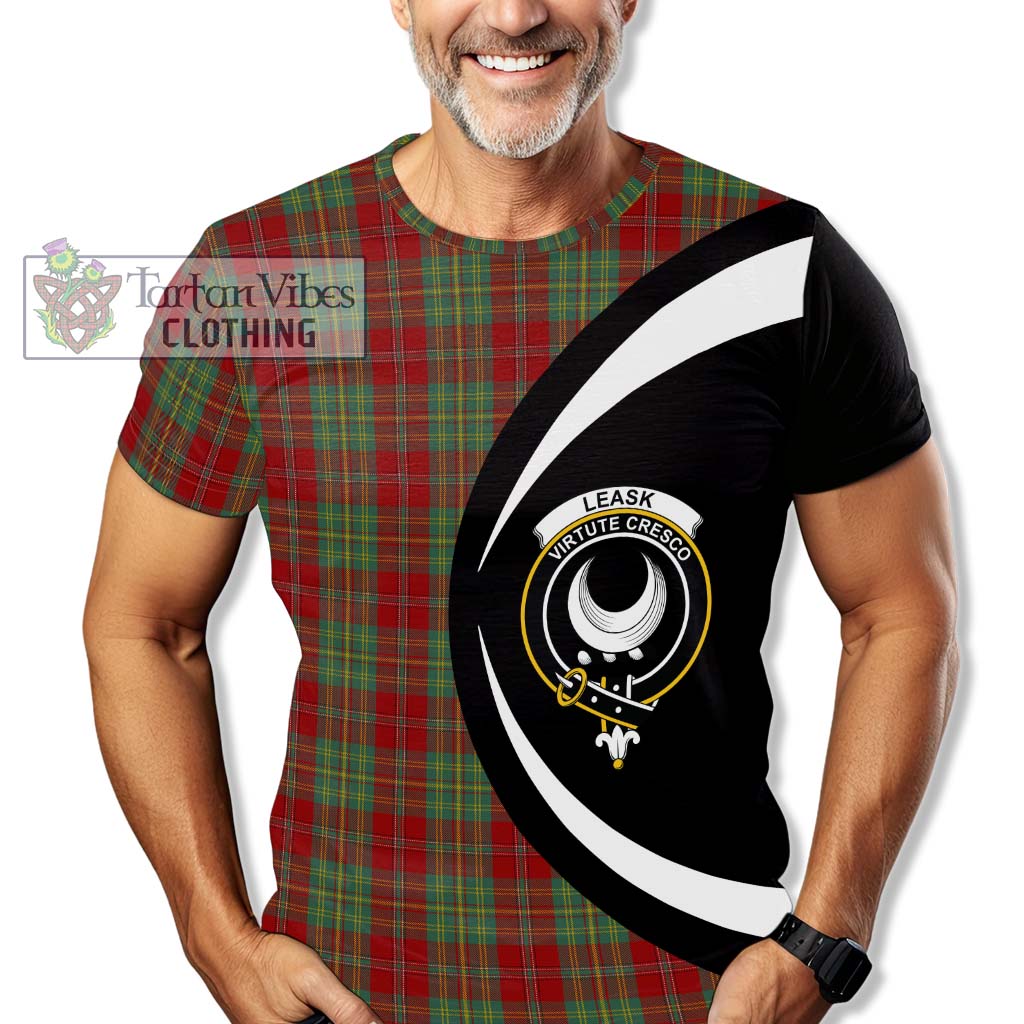 Tartan Vibes Clothing Leask Tartan T-Shirt with Family Crest Circle Style