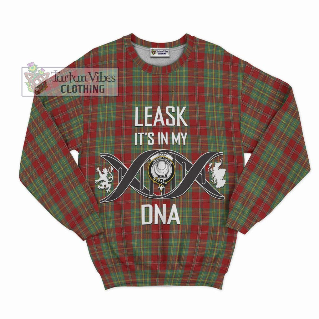 Leask Tartan Sweatshirt with Family Crest DNA In Me Style - Tartanvibesclothing Shop