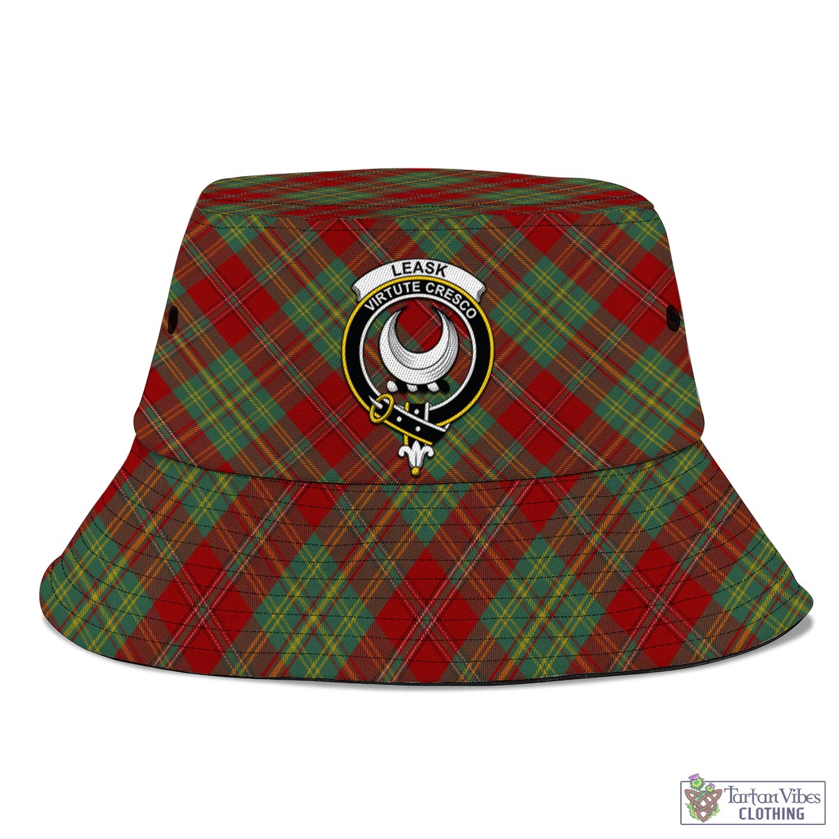 Tartan Vibes Clothing Leask Tartan Bucket Hat with Family Crest