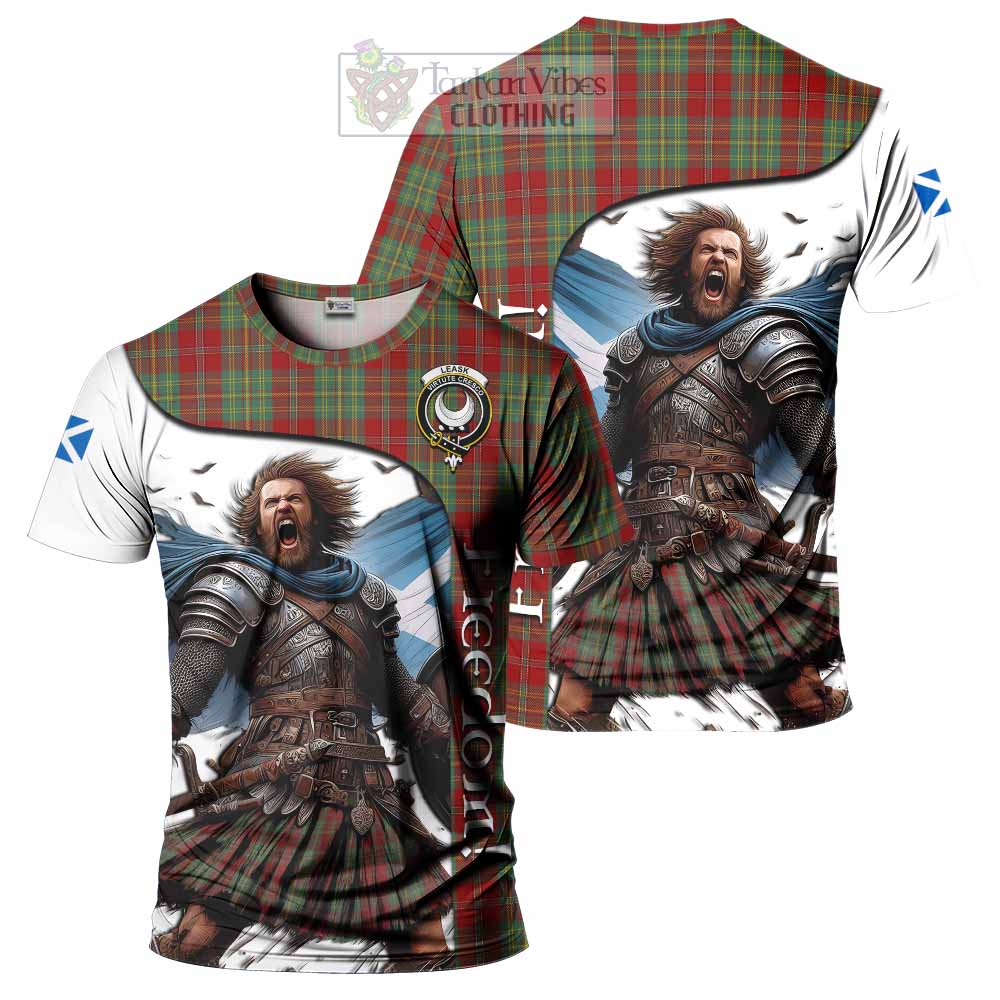 Leask Crest Tartan T-Shirt Inspired by the Freedom of Scottish Warrior