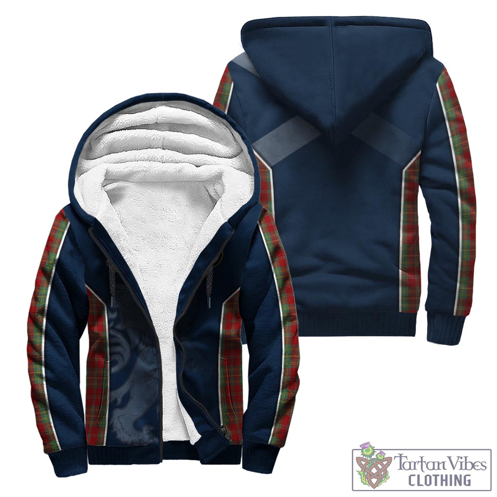 Tartan Vibes Clothing Leask Tartan Sherpa Hoodie with Family Crest and Lion Rampant Vibes Sport Style