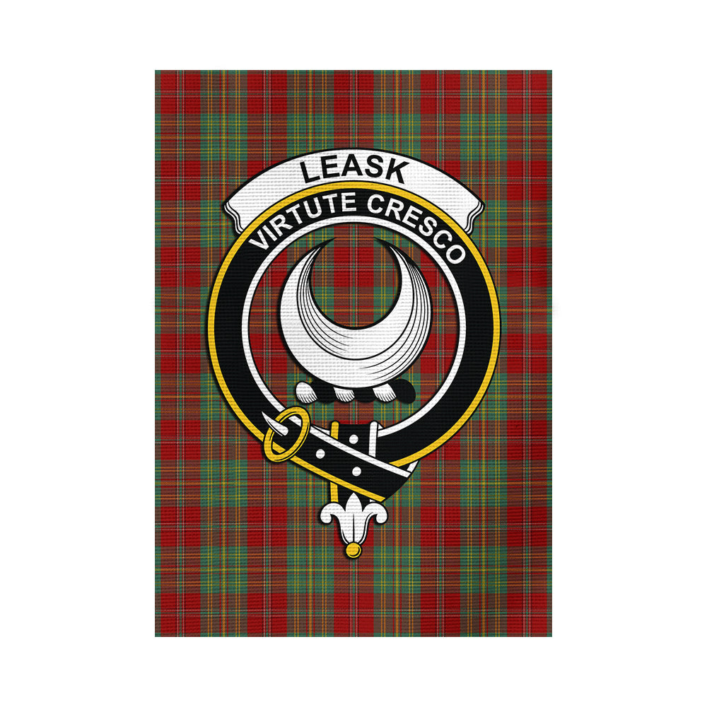 Leask Tartan Flag with Family Crest - Tartan Vibes Clothing