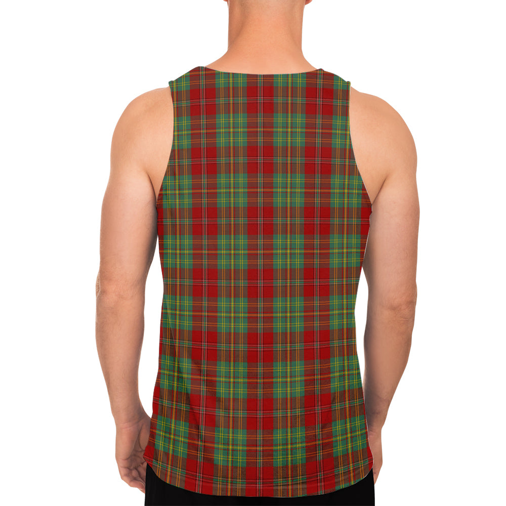 Leask Tartan Mens Tank Top with Family Crest - Tartan Vibes Clothing
