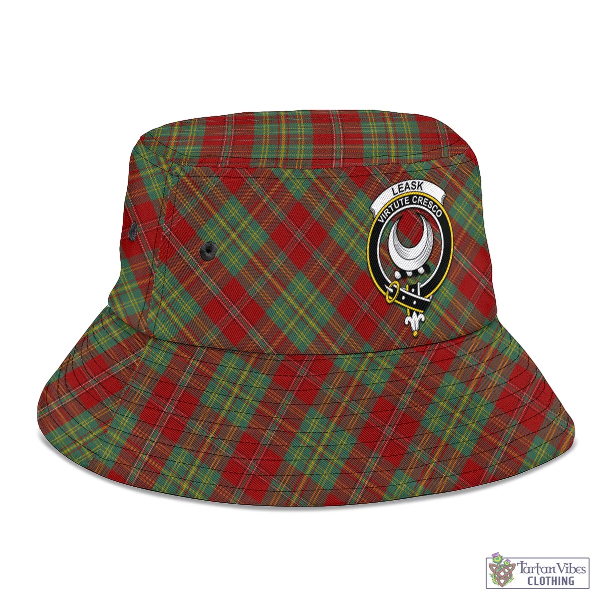 Tartan Vibes Clothing Leask Tartan Bucket Hat with Family Crest