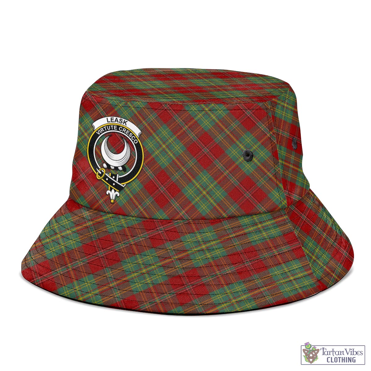 Tartan Vibes Clothing Leask Tartan Bucket Hat with Family Crest