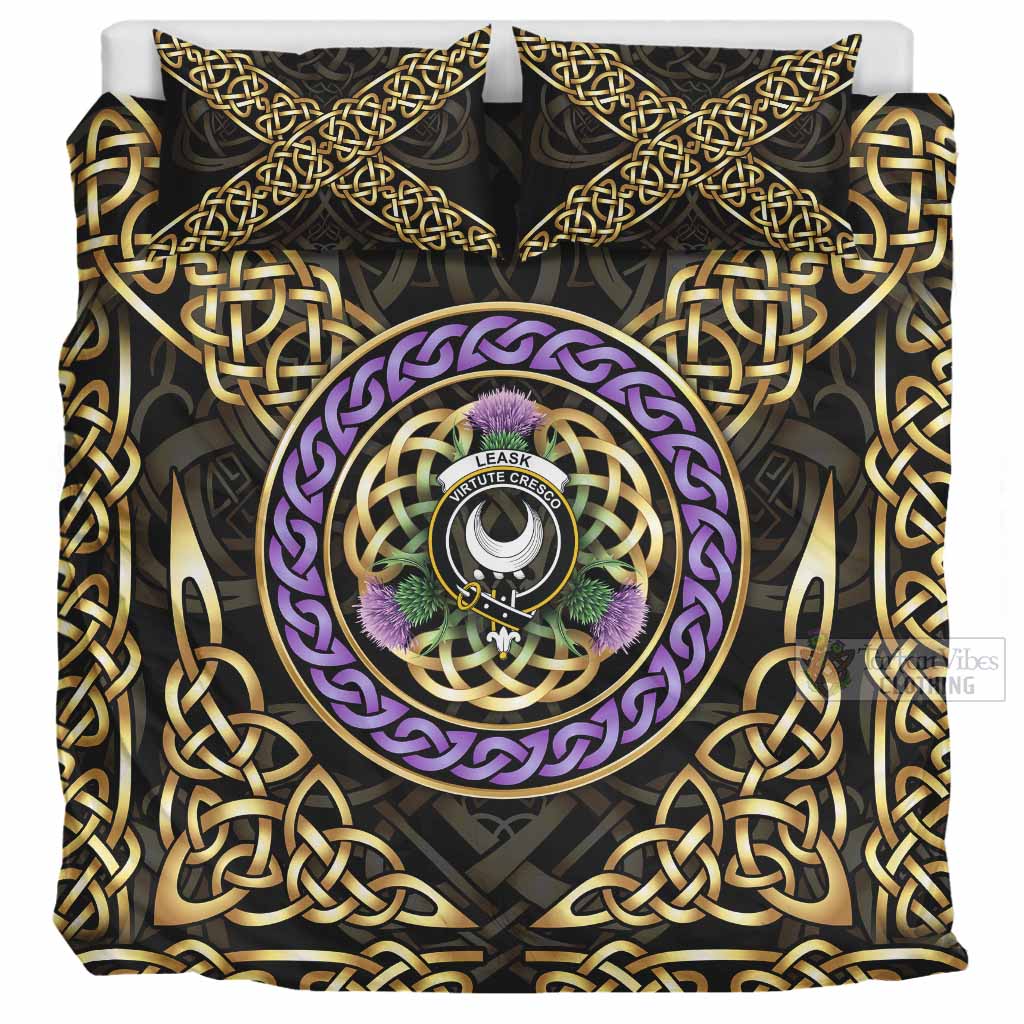 Leask Clan Crest Bedding Set Celtic Scottish Thistle