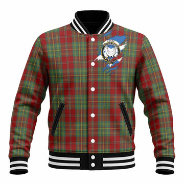 Leask Clan Crest In Me Tartan Baseball Jacket Scotland Flag Style
