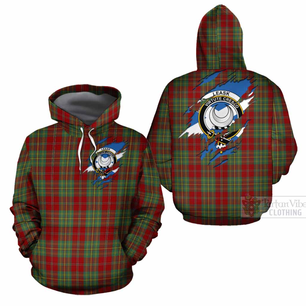 Leask Clan Crest In Me Tartan Cotton Hoodie Scotland Flag Style
