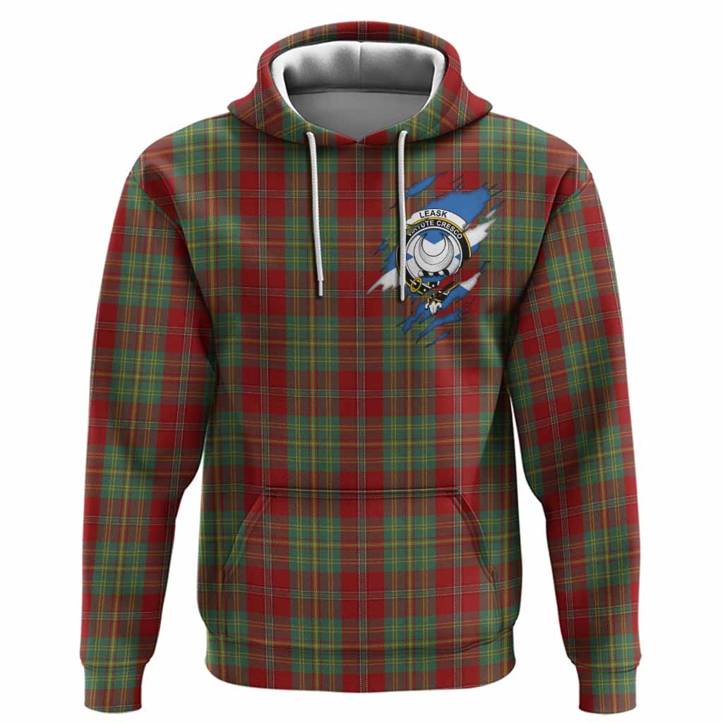 Leask Clan Crest In Me Tartan Hoodie Scotland Flag Style