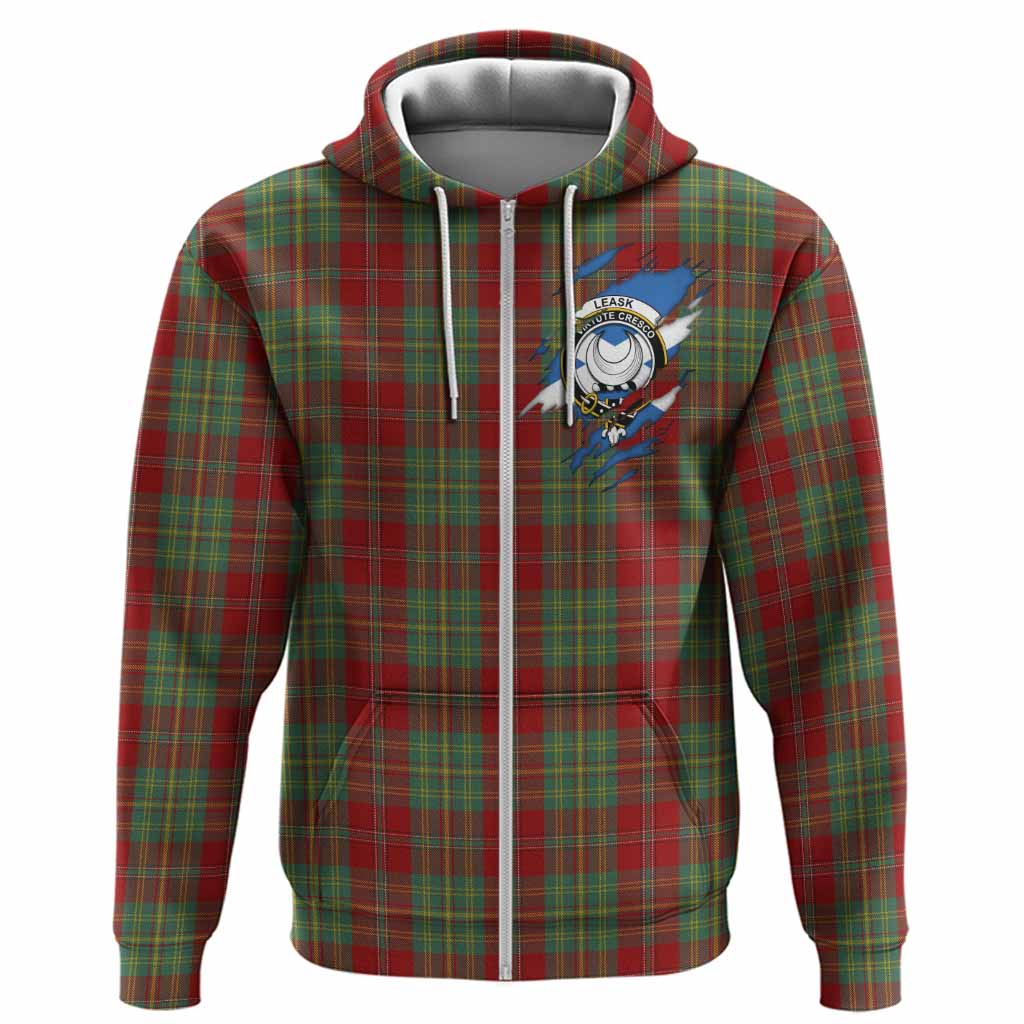 Leask Clan Crest In Me Tartan Hoodie Scotland Flag Style