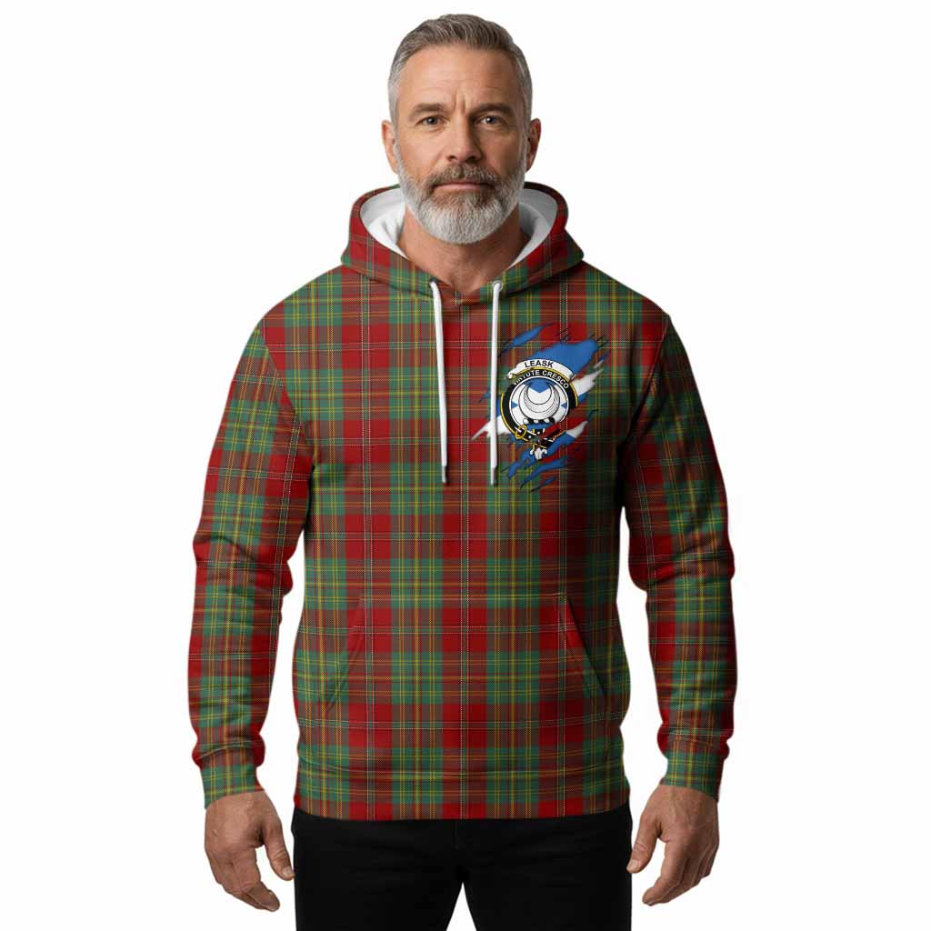 Leask Clan Crest In Me Tartan Hoodie Scotland Flag Style