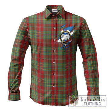 Leask Clan Crest In Me Tartan Long Sleeve Button Shirts Scotland Flag Style