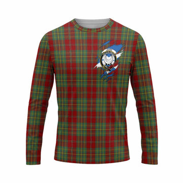 Leask Clan Crest In Me Tartan Long Sleeve T-Shirt Scotland Flag Style