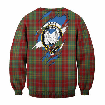 Leask Clan Crest In Me Tartan Sweatshirt Scotland Flag Style