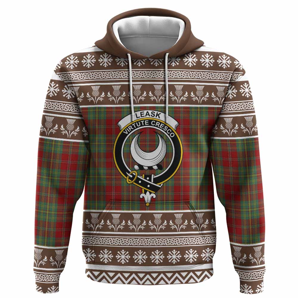 Leask Clan Tartan Christmas Hoodie with Family Crest - Tartan Vibes Clothing