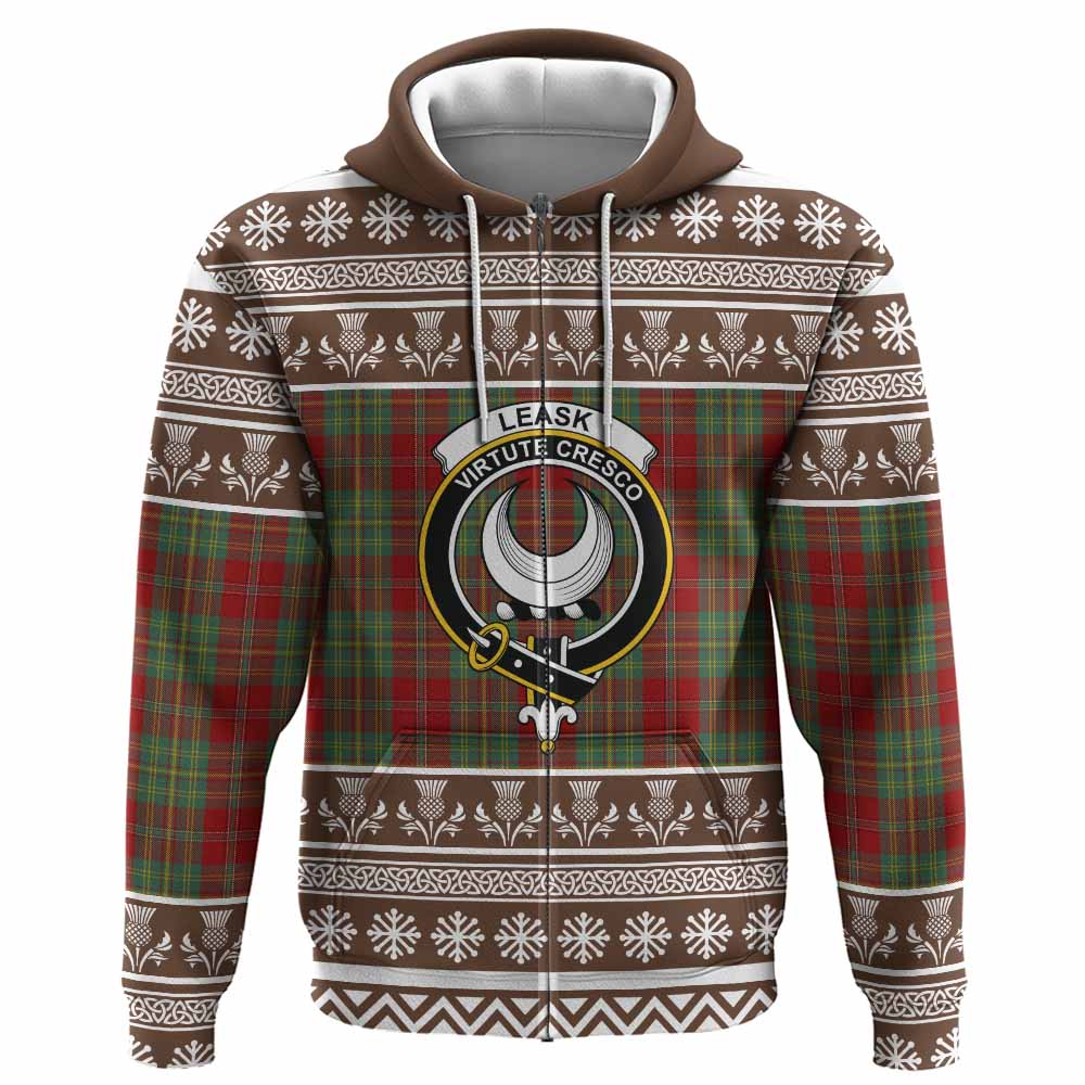 Leask Clan Tartan Christmas Hoodie with Family Crest - Tartan Vibes Clothing