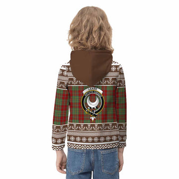 Leask Clan Tartan Christmas Kid Hoodie with Family Crest